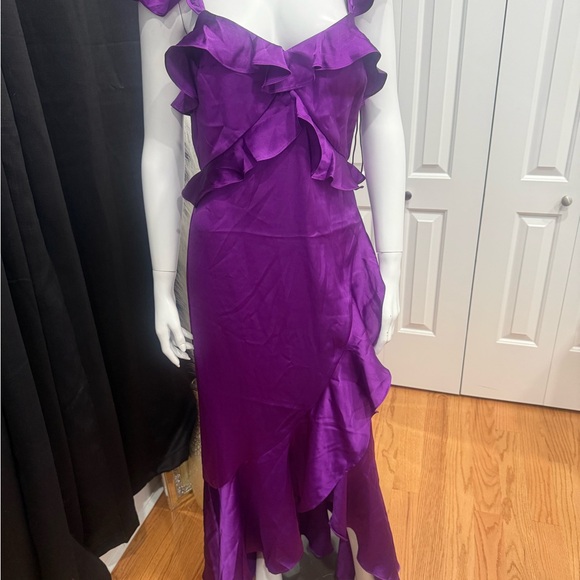 Express Vibrant Purple Asymmetrical Dress - Picture 2 of 3